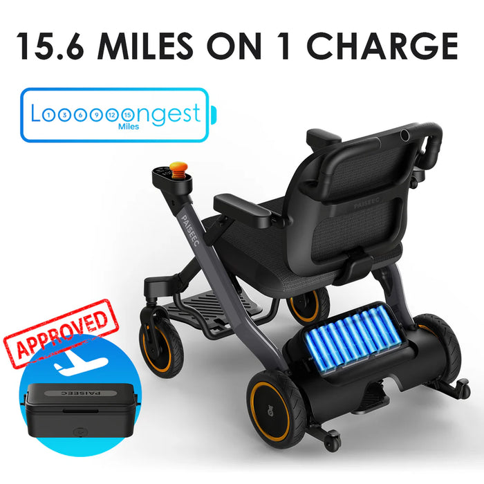 3 In 1 Rollator Walker/Electric Wheelchair - 15.6-Mile Extended Range - Ultra Lightweight - Advanced Safety Specs & Quick Fold Style
