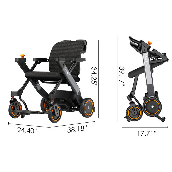 3 In 1 Rollator Walker/Electric Wheelchair - 15.6-Mile Extended Range - Ultra Lightweight - Advanced Safety Specs & Quick Fold Style