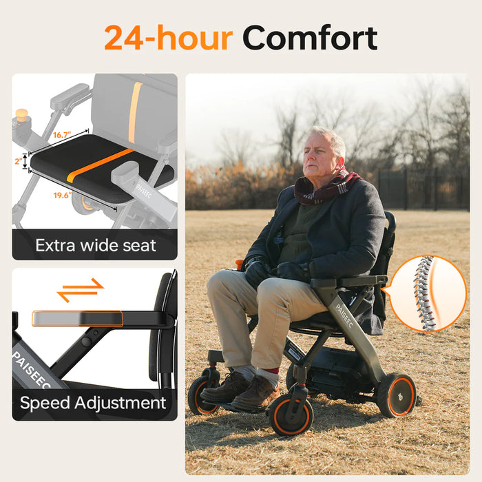Rollator And Wheelchair Combo - 18-Mile Extended Range - Ultra Lightweight - Advanced Safety Specs & Quick Fold Style