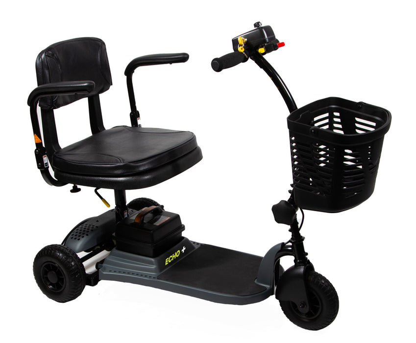 Shoprider Echo 3 - High Weight Capacity 250 lbs - Curved Tiller For More Legroom - Swivel Seat For Easy Access