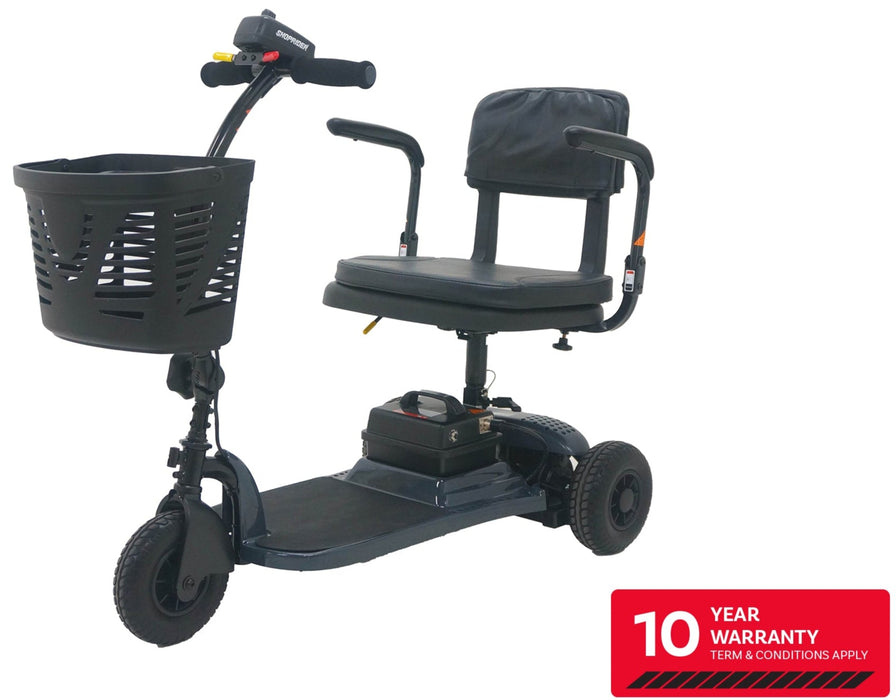 Shoprider Echo 3 - High Weight Capacity 250 lbs - Curved Tiller For More Legroom - Swivel Seat For Easy Access