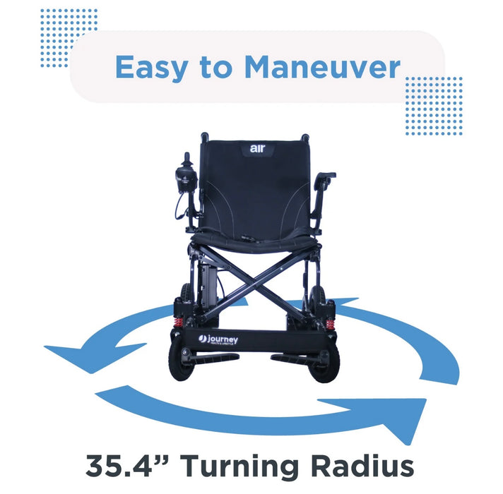 Journey Air Wheelchair - 6.2-Mile Extended Range & 240 lb Capacity - Quick Fold Design & Ultralight Weight