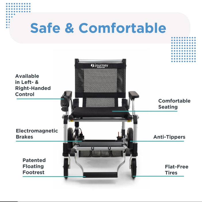 Zoomer Chair - 9.3-Mile Extended Range & 300 lb Capacity - Quick Fold Design & Ultralight Weight