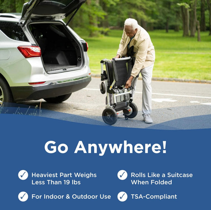 Zoomer Chair - 9.3-Mile Extended Range & 300 lb Capacity - Quick Fold Design & Ultralight Weight