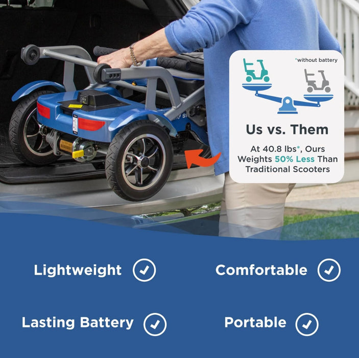 Journey So Lite Wheelchair - 8-Mile Extended Range & 275 lb Capacity - Quick Fold Design & Ultralight Weight