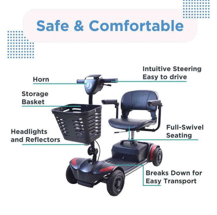 Journey Adventure Wheelchair - 12.4-Mile Extended Range & 300 lb Capacity - Quick Fold Design & Ultralight Weight