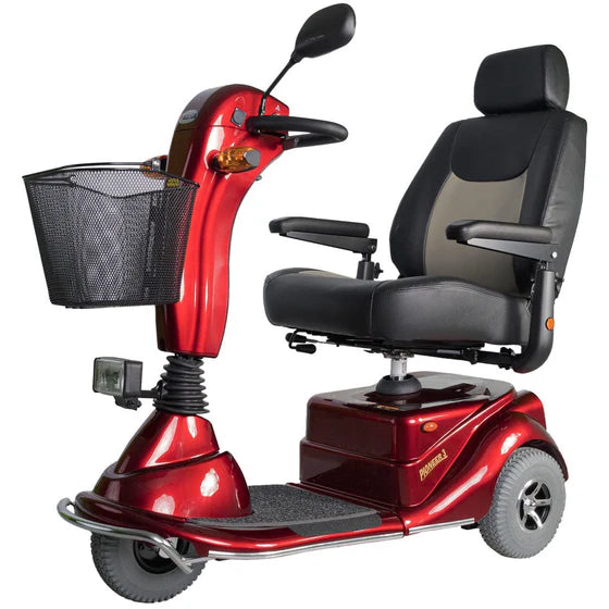 Merits Health Pioneer 3 Mobility Scooter 3-Wheel S131 - 18 Mile Extended Range & 400 lb Weight Capacity - Comfort & Stability