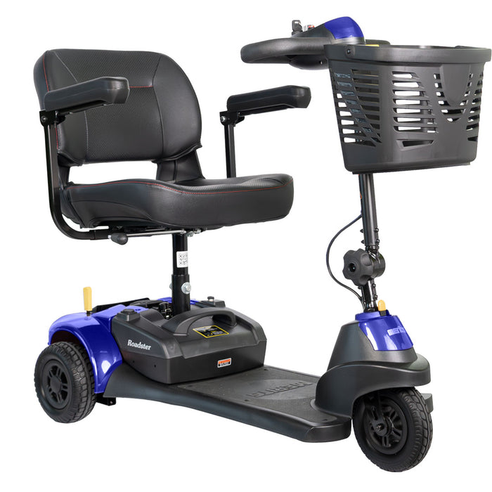 Merits Health Roadster S3 3-Wheel Mobility Scooter S731RS3 - 12 Mile Extended Range & 260 lb Weight Capacity - Lightweight Scooter