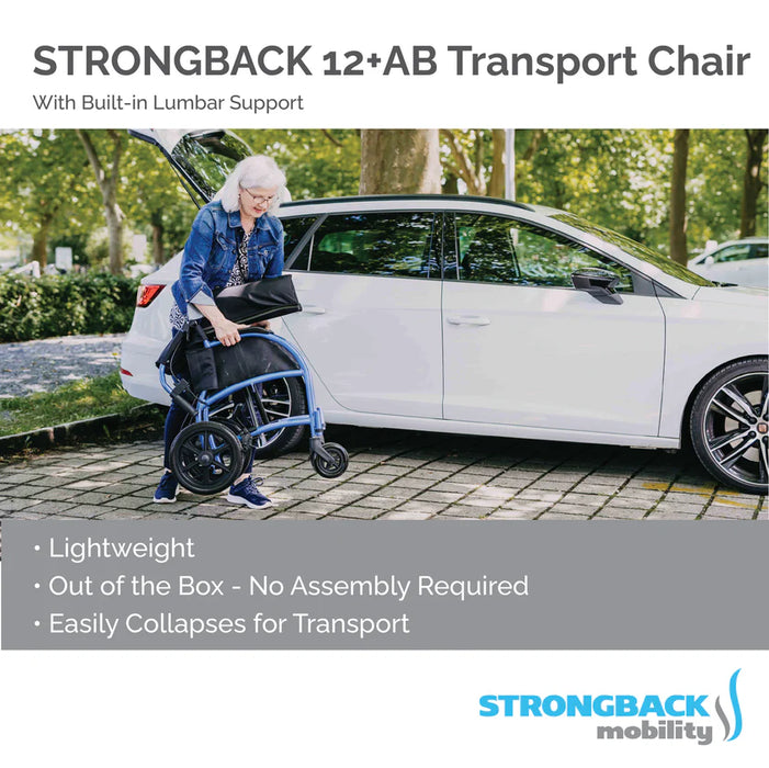 Strongback Excursion 12 + Attendant Brakes Transport Wheelchair