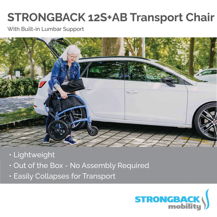 Strongback Excursion 12S + Attendant Brakes Transport Wheelchair