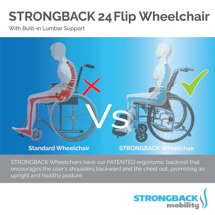 Strongback 24 Flip Lightweight Manual Wheelchair