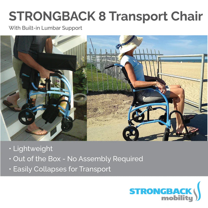 Strongback Excursion 8 Folding Transport Wheelchair