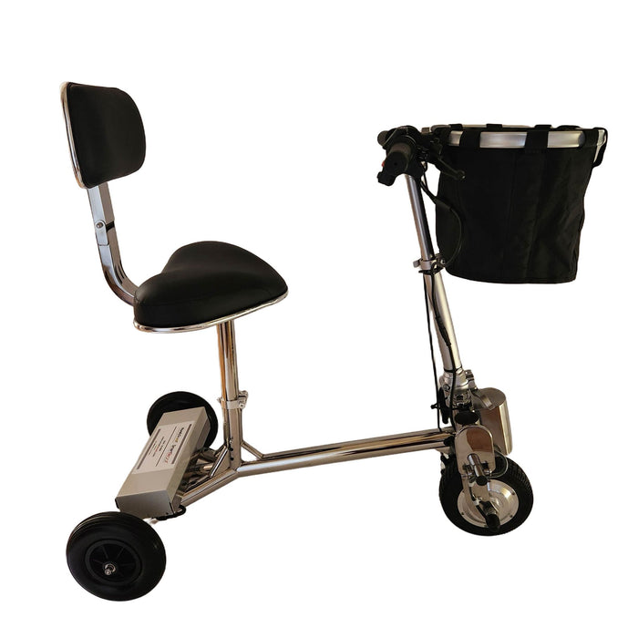 Lightweight Foldable Mobility Scooter - Folding 3-Wheel Travel Design - Stainless Steel Frame