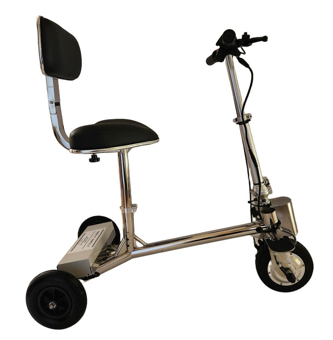 Lightweight Foldable Mobility Scooter - Folding 3-Wheel Travel Design - Stainless Steel Frame