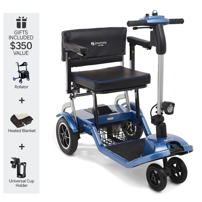 Journey So Lite Wheelchair - 8-Mile Extended Range & 275 lb Capacity - Quick Fold Design & Ultralight Weight