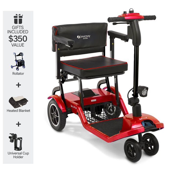 Journey So Lite Wheelchair - 8-Mile Extended Range & 275 lb Capacity - Quick Fold Design & Ultralight Weight