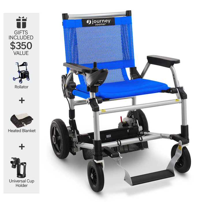 Zoomer Chair - 9.3-Mile Extended Range & 300 lb Capacity - Quick Fold Design & Ultralight Weight